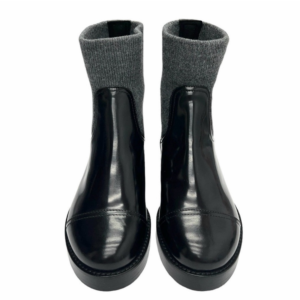 J.Crew Rib-cuff boots in Italian leather Black Size 10 NWB - Picture 4 of 9